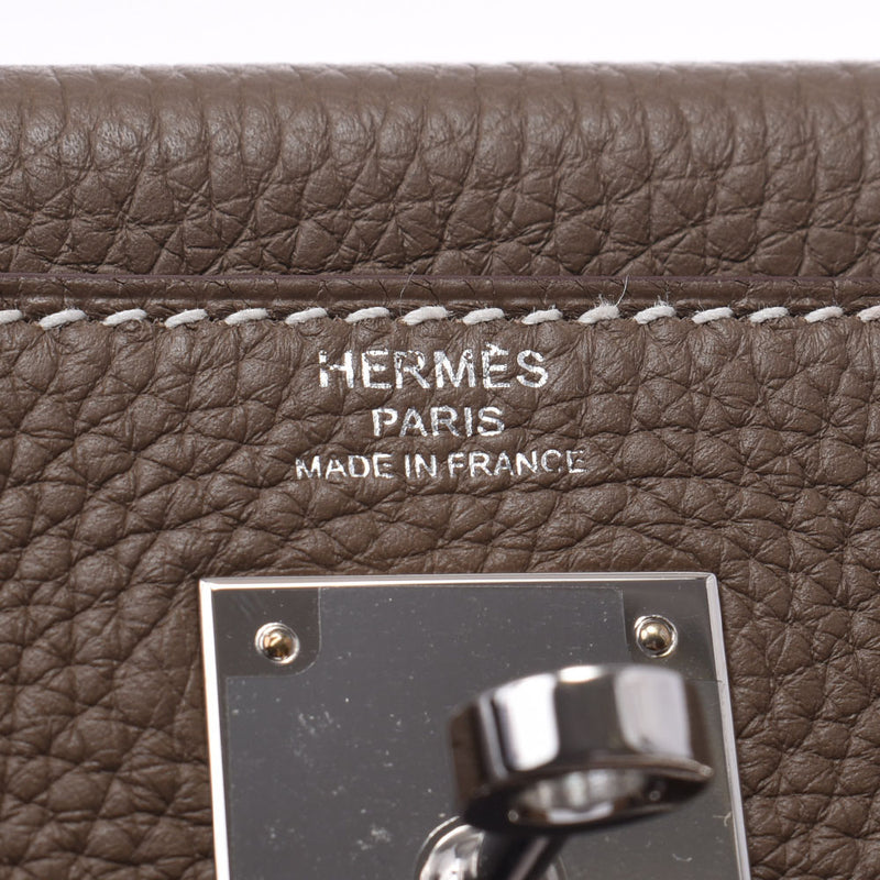 Hermes Hermes Kelly 28 2way袋群（冰川）银色支架C刻（2018年左右）女士Triyo钢铁手提包未使用的Silgrin