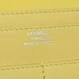 Hermes Hermes Digon Gm Souffre / John Bussan（淡黄色）银色支架T刻（2015年左右）UniSEX Vasifhift长的钱包B排名使用Silgrin