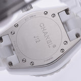 CHANEL シャネル J12 33mm 12Pダイヤ H1628 メンズ 白セラミック/SS 腕時計 クオーツ 白文字盤 Aランク 中古 銀蔵