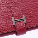 Hermes Hermes Biamers Ruby Silver Bracket □ P-engraving (around 2012) Women's Voepson Three fold wallet A-rank used Silgrin