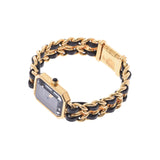 CHANEL Chanel Premiere Size M Ladies GP/Leather Watch Quartz Black Dial AB Rank used Ginzo
