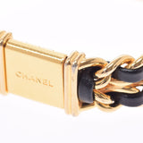 香奈儿香奈儿（Chanel Chanel Chanel）首映尺寸M女士GP/皮革手表石英黑色表盘AB级使用Ginzo