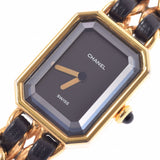 CHANEL Chanel Premiere Size L Ladies GP/Leather Watch Quartz Black Dial AB Rank used Ginzo