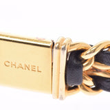 CHANEL Chanel Premiere Size L Ladies GP/Leather Watch Quartz Black Dial AB Rank used Ginzo