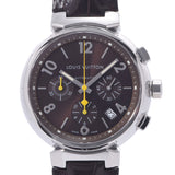 LOUIS VUITTON Louis Vuitton Tambour Chrono Q1121 Men's SS/Leather Watch Automatic Brown Dial A Rank Used Ginzo