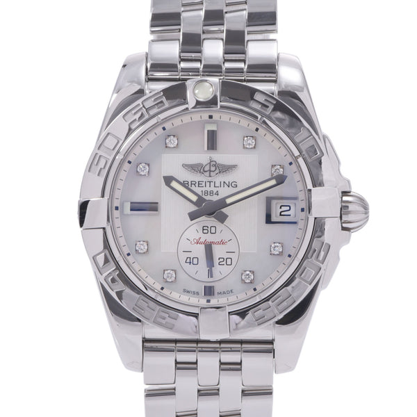 BREITLING Breitling Galactic 36 8P Diamond A37330 Boys SS Watch Automatic Wound White Shell Diagram A-Rank Used Silgrin