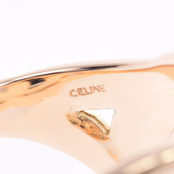 Celine Celine双圈图案11女士K18YG环/环A级使用Silgrin