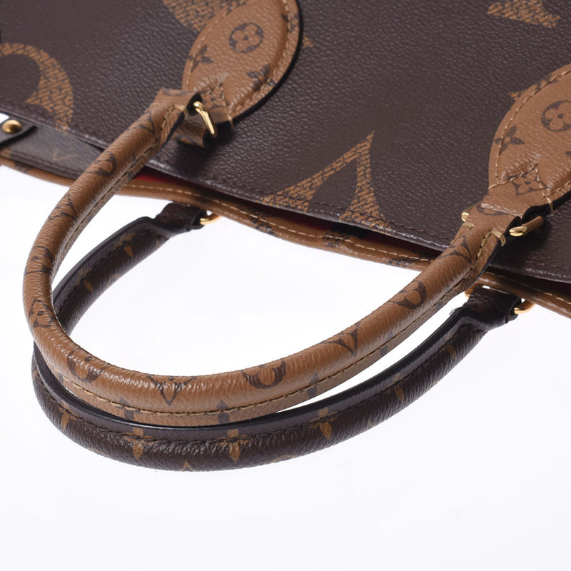 Louis Vuitton Monogram reverse on the go mm2way brown m45321 Unisex Monogram canvas tote bag NEW