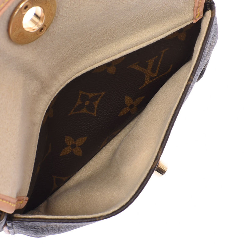 Louis Vuitton路易威登Monogram Pochette Tikar多盒Brown M60019男女皆宜音乐帆布袋B等级使用Silgrin