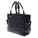 Chanel Chanel Parivi Litz Tote Gm Black Silver Fittings女士皮革帆布手提袋A-Rank使用Silgrin