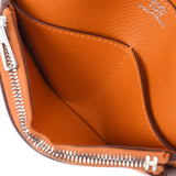 Hermes Hermes Dogon Compact Orange Silver Bracket D Engraved (around 2019) Unisex Ever Color Long Wallet AB Rank Used Silgrin