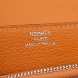 Hermes Hermes Dogon Compact Orange Silver Bracket D Engraved (around 2019) Unisex Ever Color Long Wallet AB Rank Used Silgrin