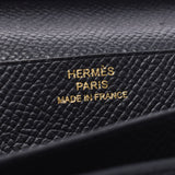 Hermes Hermes Behuan Sofre Black Gold Gracket A刻（2017年左右）女性的Voepson Long Wallet B等级使用Silgrin