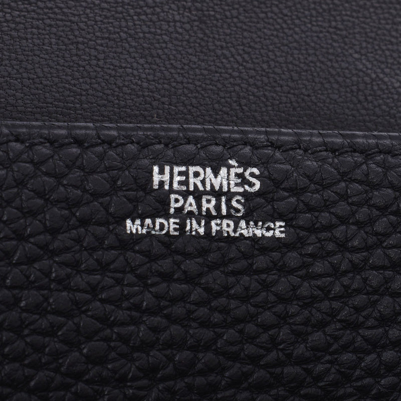 Hermes Hermes Dogon Belt Bag黑色银色植绒□F立即（2002年左右）英尼斯多克多哥西袋B等级使用Silgrin
