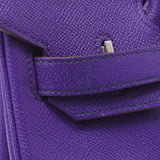 Hermes Hermes Burkin 30 Crocus (Purple) Silver Fittings □ P Engraved (around 2012) Women's Voepson Handbags A rank used Silgrin