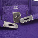 Hermes Hermes Burkin 30 Crocus (Purple) Silver Fittings □ P Engraved (around 2012) Women's Voepson Handbags A rank used Silgrin