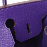 Hermes Hermes Burkin 30 Crocus (Purple) Silver Fittings □ P Engraved (around 2012) Women's Voepson Handbags A rank used Silgrin