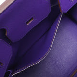 Hermes Hermes Burkin 30 Crocus (Purple) Silver Fittings □ P Engraved (around 2012) Women's Voepson Handbags A rank used Silgrin