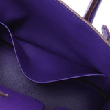 Hermes Hermes Burkin 30 Crocus (Purple) Silver Fittings □ P Engraved (around 2012) Women's Voepson Handbags A rank used Silgrin
