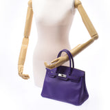 Hermes Hermes Burkin 30 Crocus (Purple) Silver Fittings □ P Engraved (around 2012) Women's Voepson Handbags A rank used Silgrin