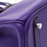 Hermes Hermes Burkin 30 Crocus (Purple) Silver Fittings □ P Engraved (around 2012) Women's Voepson Handbags A rank used Silgrin