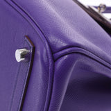 Hermes Hermes Burkin 30 Crocus (Purple) Silver Fittings □ P Engraved (around 2012) Women's Voepson Handbags A rank used Silgrin