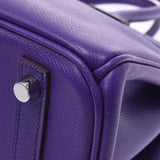 Hermes Hermes Burkin 30 Crocus (Purple) Silver Fittings □ P Engraved (around 2012) Women's Voepson Handbags A rank used Silgrin