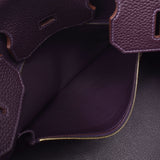 Hermes Hermes Burkin 35 Leysin (Dark Purple) Gold Bracket □ P Engraved (around 2012) Unisex Togo Handbag A rank used Silgrin