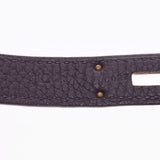 Hermes Hermes Burkin 35 Leysin (Dark Purple) Gold Bracket □ P Engraved (around 2012) Unisex Togo Handbag A rank used Silgrin