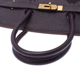 Hermes Hermes Burkin 35 Leysin (Dark Purple) Gold Bracket □ P Engraved (around 2012) Unisex Togo Handbag A rank used Silgrin