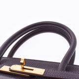 Hermes Hermes Burkin 35 Leysin (Dark Purple) Gold Bracket □ P Engraved (around 2012) Unisex Togo Handbag A rank used Silgrin