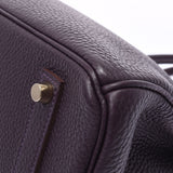 Hermes Hermes Burkin 35 Leysin (Dark Purple) Gold Bracket □ P Engraved (around 2012) Unisex Togo Handbag A rank used Silgrin