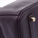 Hermes Hermes Burkin 35 Leysin (Dark Purple) Gold Bracket □ P Engraved (around 2012) Unisex Togo Handbag A rank used Silgrin