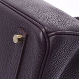 Hermes Hermes Burkin 35 Leysin (Dark Purple) Gold Bracket □ P Engraved (around 2012) Unisex Togo Handbag A rank used Silgrin