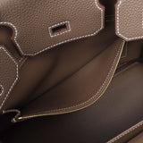 Hermes Hermes Burkin 30 Ethoup Gold Bracket C Engraved (around 2018) Ladies Togo Handbag Unused Silgrin