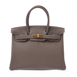 Hermes Hermes Burkin 30 Ethoup Gold Bracket C Engraved (around 2018) Ladies Togo Handbag Unused Silgrin