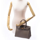 Hermes Hermes Burkin 30 Ethoup Gold Bracket C Engraved (around 2018) Ladies Togo Handbag Unused Silgrin