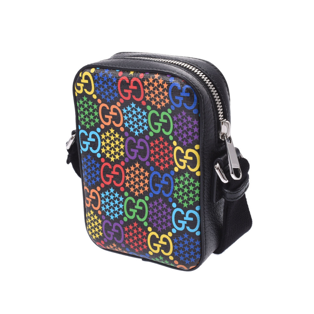 GUCCI×サイケデリック ショルダーバッグ ブラック×マルチカラー グッチGGサイケデリック 黒/マルチカラー ユニセックス PVC ショルダー