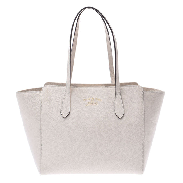 Gucci Gucci Wing Tote White 354408女士小牛手提袋A级使用Ginzo