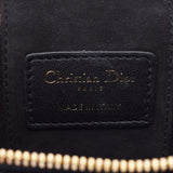 Christian DIOR Christian Dior Micro Vanity Lady Dior 2way Black Gold Bracket Ladies Ram Skin Handbag A Rank used Ginzo