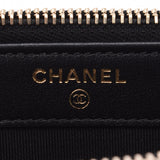 CHANEL シャネル チェーンクラッチ カメリアロゴ 黒/ゴールド ゴールド金具 レディース カーフ チェーンウォレット Aランク 中古 銀蔵