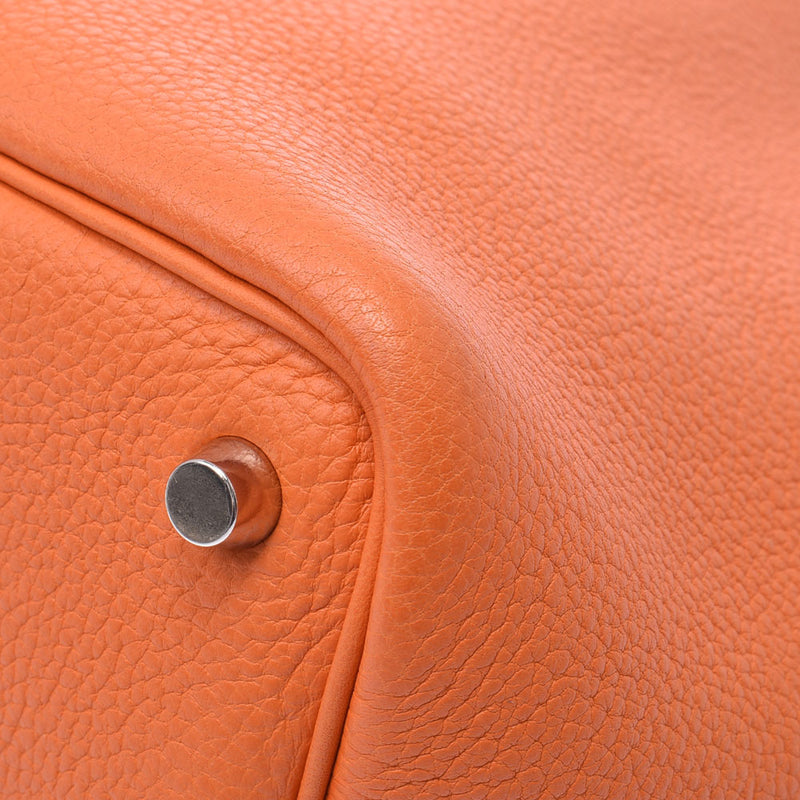 Hermes Hermes Picon PM Orange Silver Bracket □ H-engraving (around 2004) Ladies Triyo Clemance Handbag A-rank used Silgrin