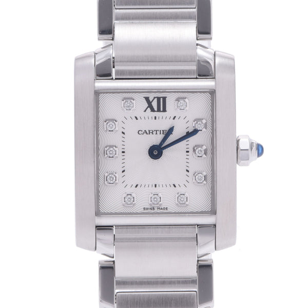 Cartier Cartier Tank Française SM 11P Diamond SS Watch Quartz Ivory Character A-Rank Used Sinkjo