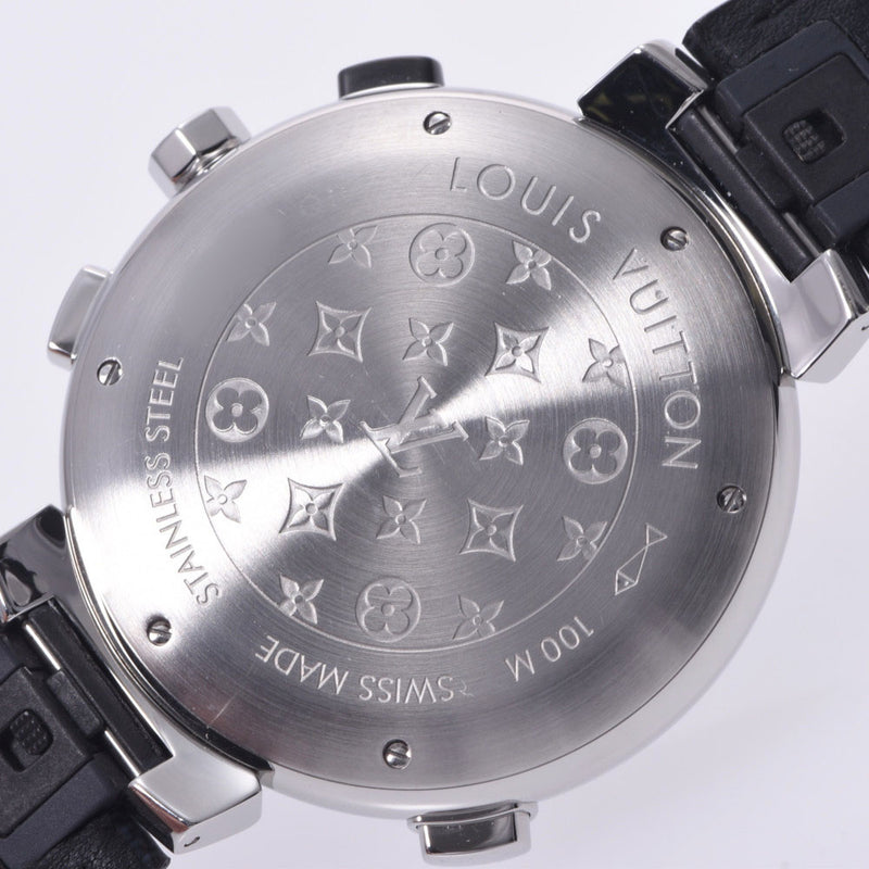 Louis Vuitton Louis Vuitton Tambourg Legatta Chronograph LV Cup Q102D Men's SS / Rubber Watch Quartz Blue Shape A-Rank Used Silgrin