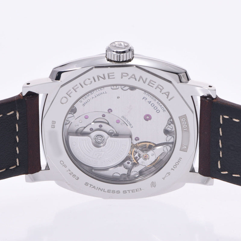 Officine Panerai Officeene Panerai无线电餐45mm Boutique Limited PAM00995男士SS /皮革手表自动伤口绿色桌A级使用SILGRIN