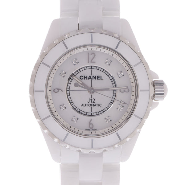 CHANEL Chanel J12 38mm 8P Diamond H2423 Men's White Ceramic/SS Watch Automatic Watch Shell Dial A Rank Used Ginzo