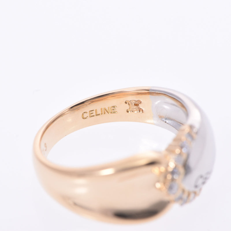 CELINE セリーヌ コンビデザイン ダイヤ0.13ct 9.5号 レディース PT900/K18YG リング・指輪 Aランク 中古 銀蔵