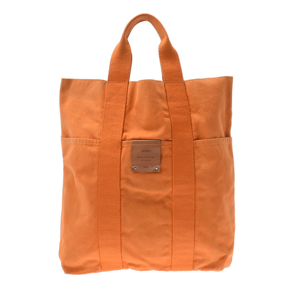 Hermes Hermes Foolto Kavas French Festival Hawaii Limited Orange Unisex Canvas Tote Bag C Rank Used Sinkjo