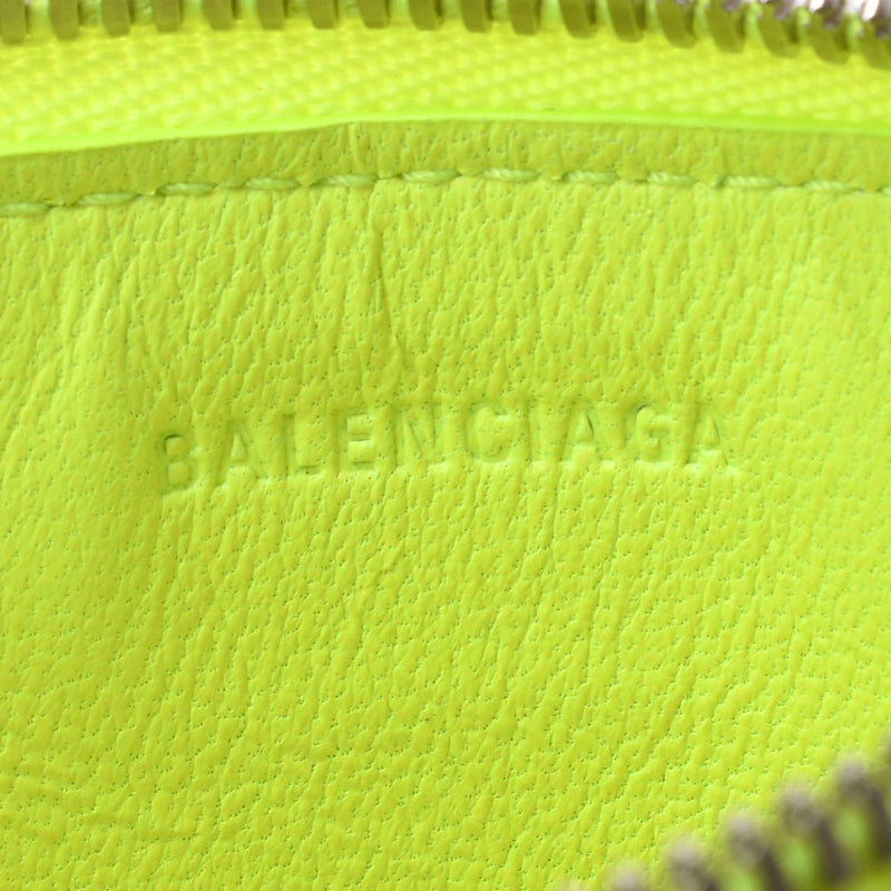 Balenciaga valenciaga标志情况卡持有人荧光黄色527545男女校友硬币套新二手Ginzo