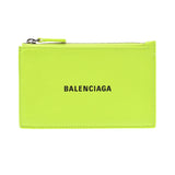 BALENCIAGA Valenciaga Flagment Case Card Holder Fluorescent Yellow 527545 Unisex Calf Coin Case New Used Ginzo